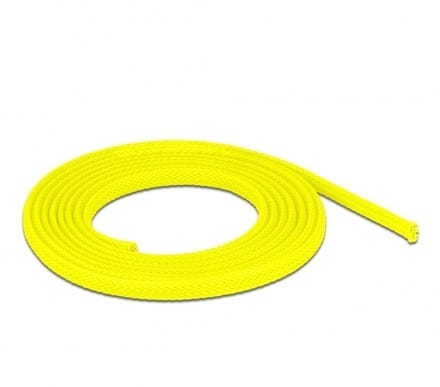 Polyester kabelsleeve | rekbaar | 6mm | geel | 2 meter