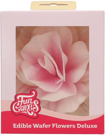 FunCakes Eetbare Bloemen Deluxe - Papieren Bloem - Rose Pastella Roze Ombre Groot - pk/1