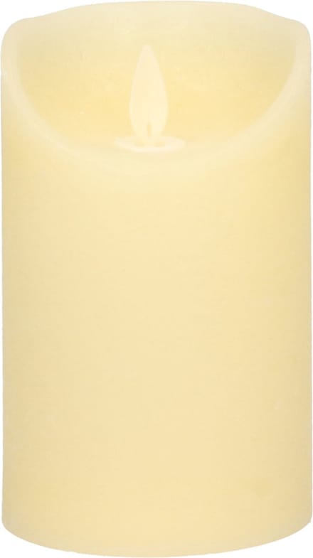 Anna's Collection Led kaars/stompkaars - ivoor wit - H12,5 x D7,5 cm - wax - bewegende vlam