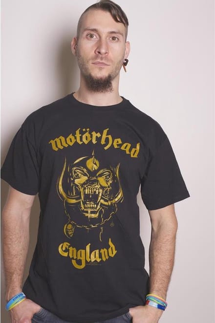 Motorhead - England Classic Gold Heren Tshirt - S - Zwart