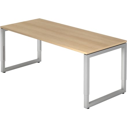 REGO 19 S | Bureau - 180 x 80 Eiken/Zilver Tafelhoogte I In hoogte verstelbaar
