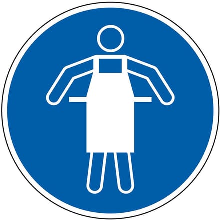 Veiligheidsschort verplicht bord - kunststof - M026 150 mm