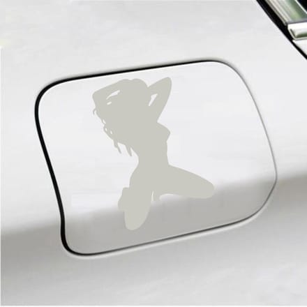 Bumpersticker - Dame - 14 X 10 - Zilver