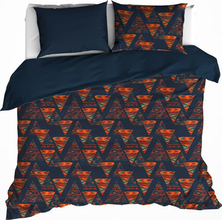 De Witte Lietaer Dekbedovertrek Caspian Eclipse Blue - Lits Jumeaux - 240 x 220 cm - Katoen Flanel