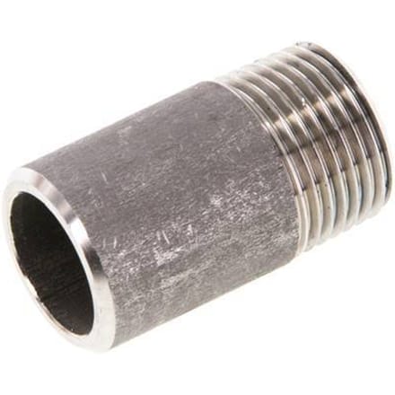 R 3/8'' Buitendraad x 17.2mm RVS Pijpnippel met Las uiteinde 20 Bar DIN 2982 - 30mm [2 Stuks]