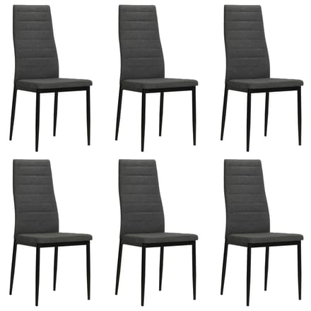 vidaXL - Eetkamerstoelen - 6 - st - stof - donkergrijs