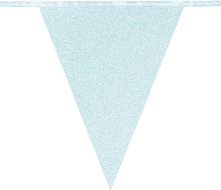 Boland - Kartonnen vlaggenlijn Glitter lichtblauw - Glitter & Glamour - Glitter - Glamour - Feestversiering - Babyshower