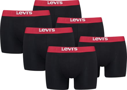 BOXERS 6-pack Levi's effen herenboxershorts, gemaakt van biologisch katoen