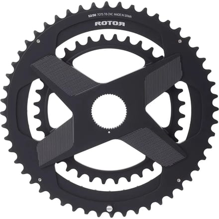Rotor Aldhu Direct-Mount Dubbel Kettingblad rond, zwart Uitvoering 53/39T