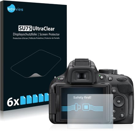 Savvies - Screenprotector voor Nikon D5200 - Folie Beschermfolie transparant 6 Stuks