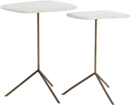 Light & Living - Bijzettafel GIA - Ø37.5x54 cm - Wit - Set van 2