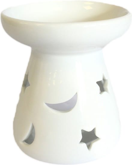 Grote klassieke witte oliebrander - Maan & Ster