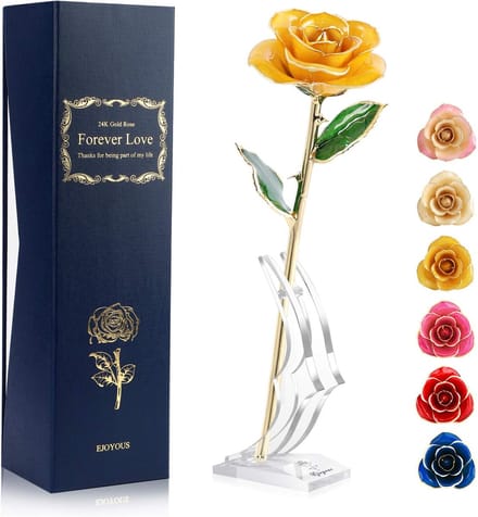 Gouden Roos - Eeuwige Bloem - Cadeau Geven - 24K Goud - Geel