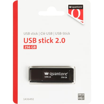 USB stick 2.0 Quantore USB-A 256GB zwart