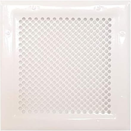 Vierkant Ventilatierooster Wit RAL 9016 18x18 cm - Afdekrooster Geperforeerd Staal voor Verwarming en Plafond