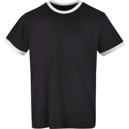 Build your Brand Men´s Ringer Tee BYBB022 - Black/White - S