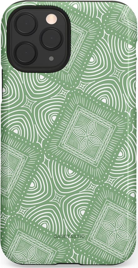 Casetastic hoesje geschikt voor Apple iPhone 11 Pro - Dubbellaagse bescherming - Groene Mandala - Fashion Case - Saliegroen