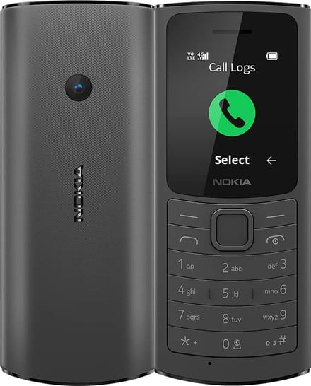 Nokia 110 4G – Zwart – Dual SIM – Inclusief Gratis Lycamobile SIM-kaart