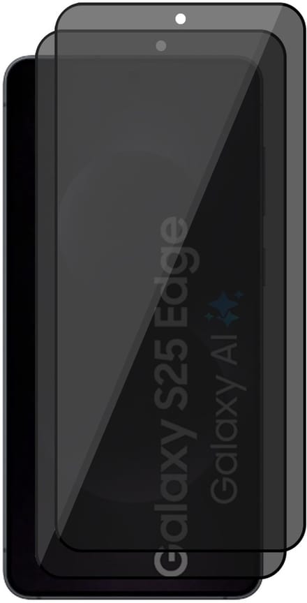 Privacy Screenprotector geschikt voor Samsung Galaxy S25 Edge - 2x Volledig Dekkend Glas Screen Protector