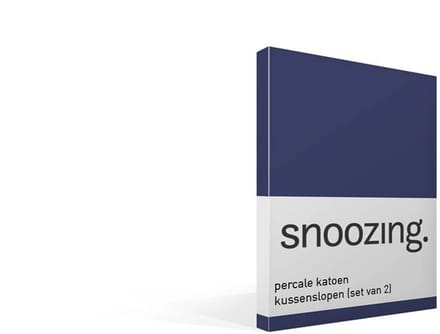 Snoozing percale katoen kussenslopen (set van 2) - Percale katoen - 40x60 cm - Navy