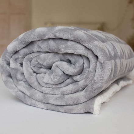 Sweet Home Sherpa Fleece plaid, Grijs - 150 x 200 cm - Polyester