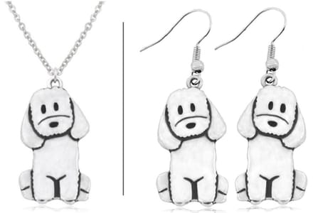 Labradoodle sieradenset ketting en oorbellen - BY-ST6