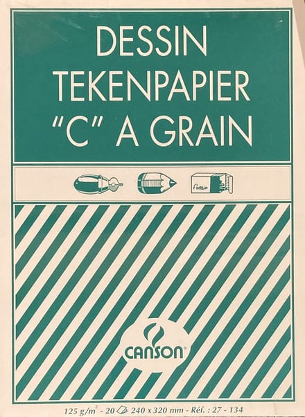 Canson - tekenpapier "C" à grain - wit licht gekorreld 125g - 20 vel