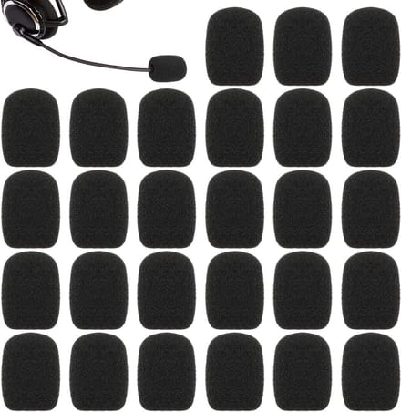 Microfoonhoes Schuim - Popfilter Windkap - Studio Opnames - Universele Pasvorm - 30 Stuks - Zwart