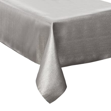 Feeric Christmas Tafelkleed - zilver sparkling - 140 x 240 cm - polyester - tafellaken - kerstdiner - diner tafelkleed