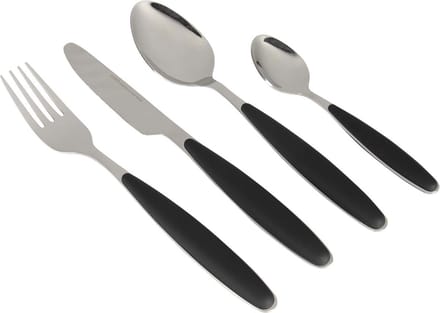 Gimex - Bestek - Zwart - Soft Touch heft - 16-Delig