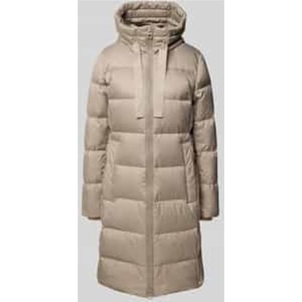 Shaped fit lange donsjas met capuchon