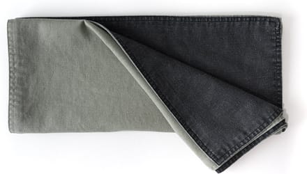 Dutch Rose Linen Tafelloper - 40x150cm - Dubbelzijdig - Groen Grijs