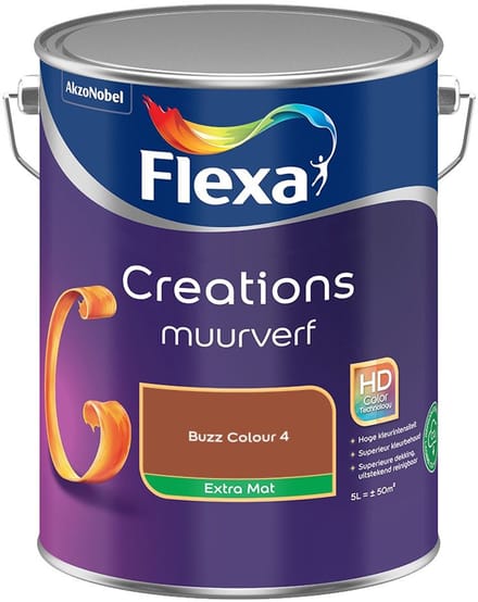 Flexa - Creations Muurverf Extra Mat - Buzz Colour 4 - Mengverf - 5 L