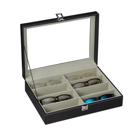 Omgoods - Opbergdoos voor 8 Brillen van Faux Leer