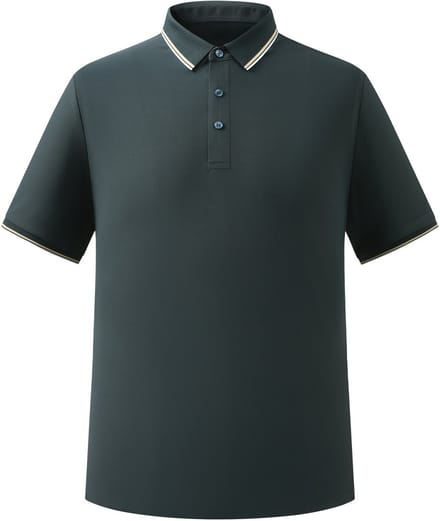 ALLTHEMEN Heren Drie Knoopsluiting Casual Polo - Elegant Retro - S