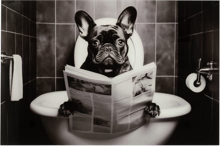 J-Line wanddecoratie Bulldog - glas - mix