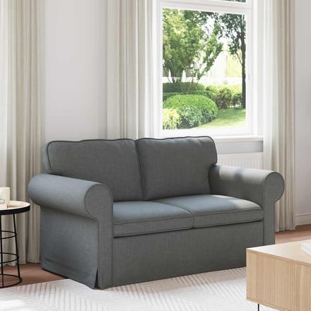 vidaXL - Bank - Donkergrijs - 155 - x - 82 - x - 80 - cm - Stof