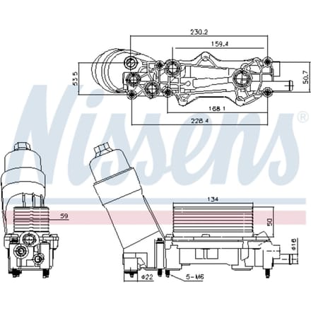 Olie radiator, motorolie NISSENS 91336