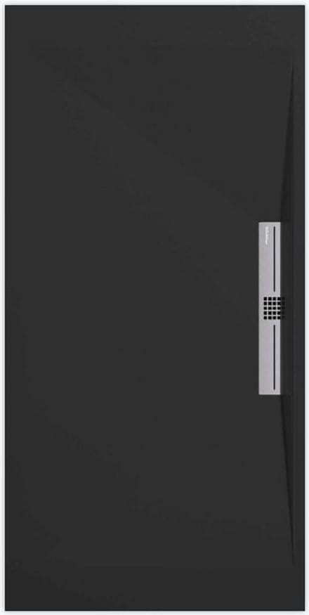 Sanifun douchebak Stone Side Black Smooth 1600 x 800 S