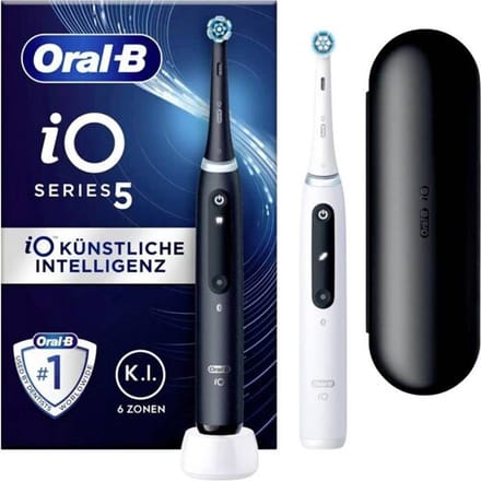 Oral-B iO Series 5 Duo - Elektrische Tandenborstel - 2 stuks - Zwart & Wit - Bluetooth