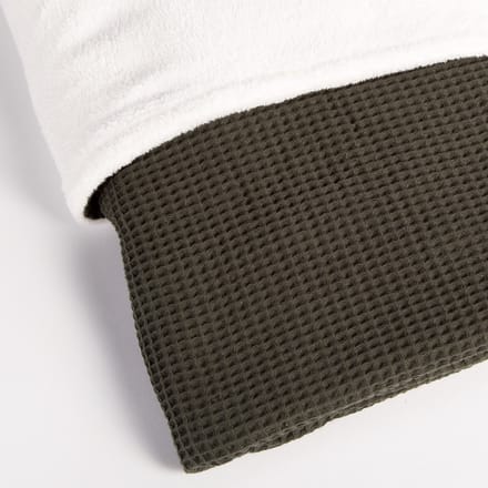 Oogappel Wafelstof & Zachte Teddy Wiegdeken 75x100 cm Legergroen-Groen