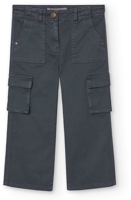 Boboli Stretch Twill Broek Grijs 6 Years Meisjes