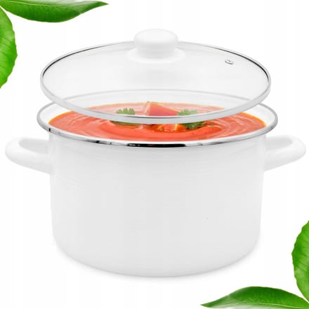 Emalieren Pan 4L, 20cm, met Deksel - Traditioneel & Veilig