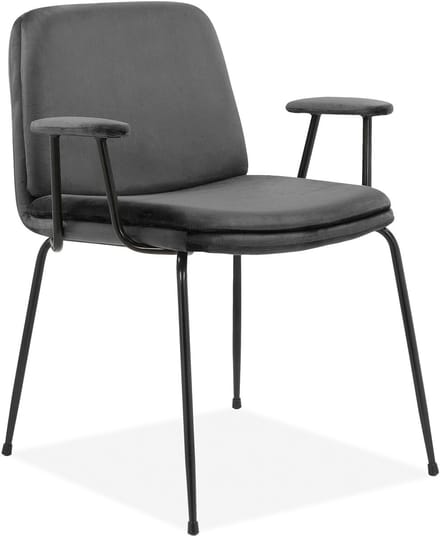 Heine-Eetkamerstoel - Set van 2 - Zwart Fluweel