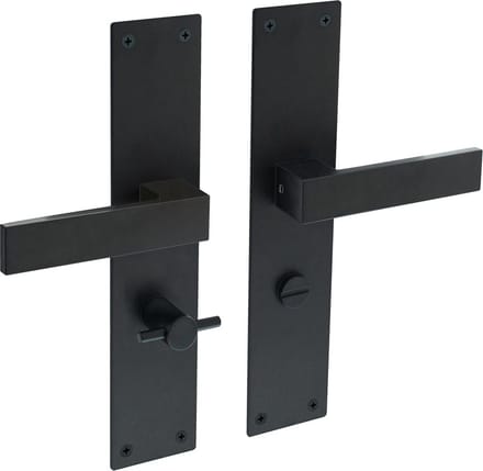 Deurkruk Lavuzo Trapini Zwart | WC deurbeslag WC63 | Per set