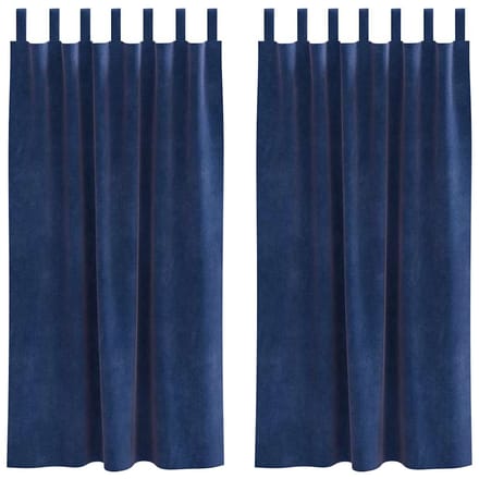 vidaXL - Gordijnen - 2 - st - Donkerblauw - 140 - x - 175 - cm - fluweel