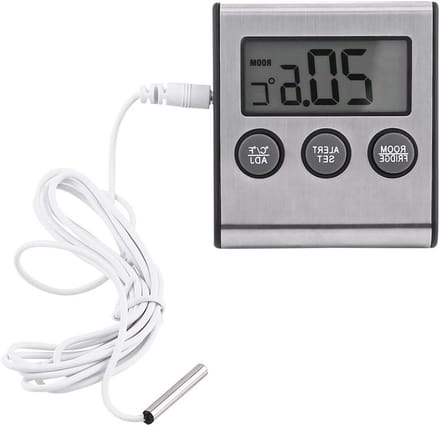 Digitale koelkastthermometer met groot LCD-display, temperatuurwaarschuwing en nauwkeurige metingen