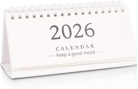 Bureaukalender 2025-2026 Klein Staand Bladerkalender Desk Top Organizer Wit