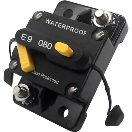 80A Stroomonderbreker Dubbele Batterij Handmatige Reset IP67 Waterdicht 12V 24V Zekering black