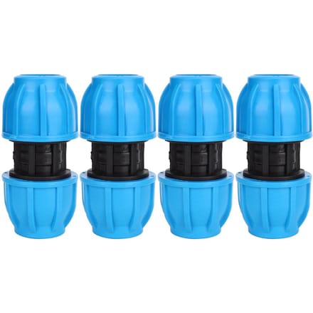 4 Stuks PE Plastic 25mm naar 25mm Rechte Waterleiding Connector Pijpaansluitstuk